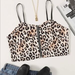 Leopard Crop Cami Top